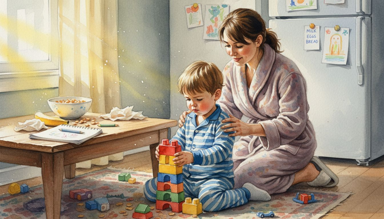 What is the 7 7 7 rule for parenting: rebuild trust fast 1 Parent supervising child building with blocks
