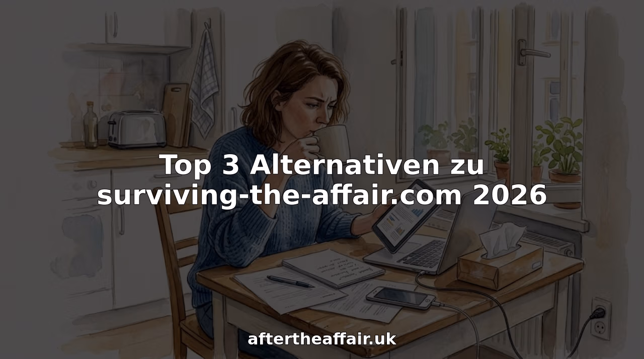 Eine Frau sitzt am Küchentisch und vergleicht verschiedene Online-Angebote.