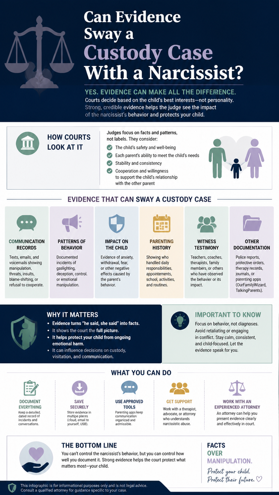 can evidence sway a custody case with a narcissist