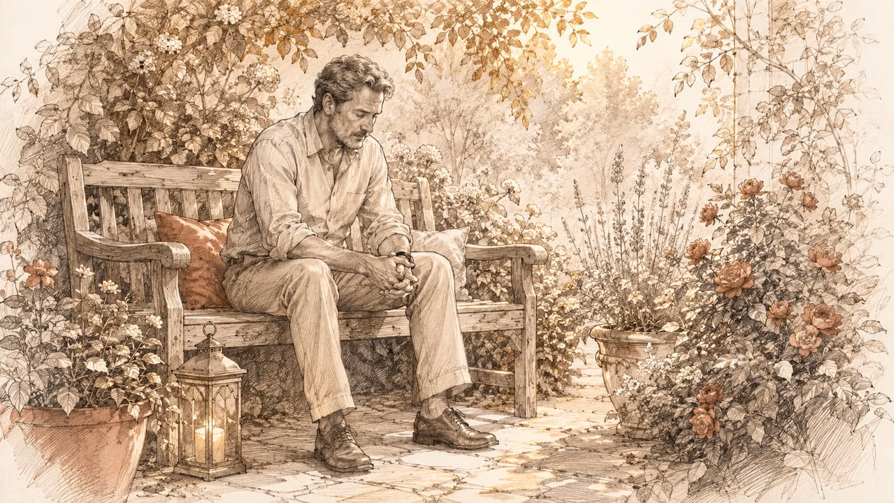Man sitting alone in counseling room reflecting