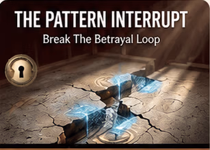 Illustration of cracked ground with glowing blue fracture patterns, representing breaking a recurring pattern of betrayal