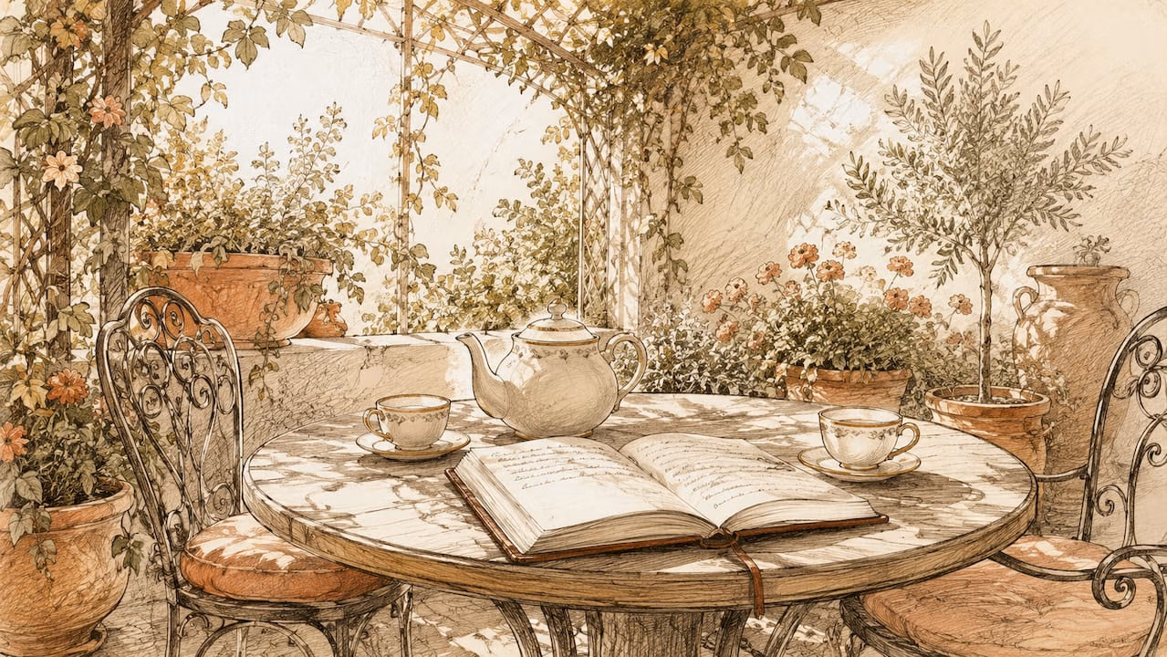 Watercolor-style peaceful table set for reconciliation
