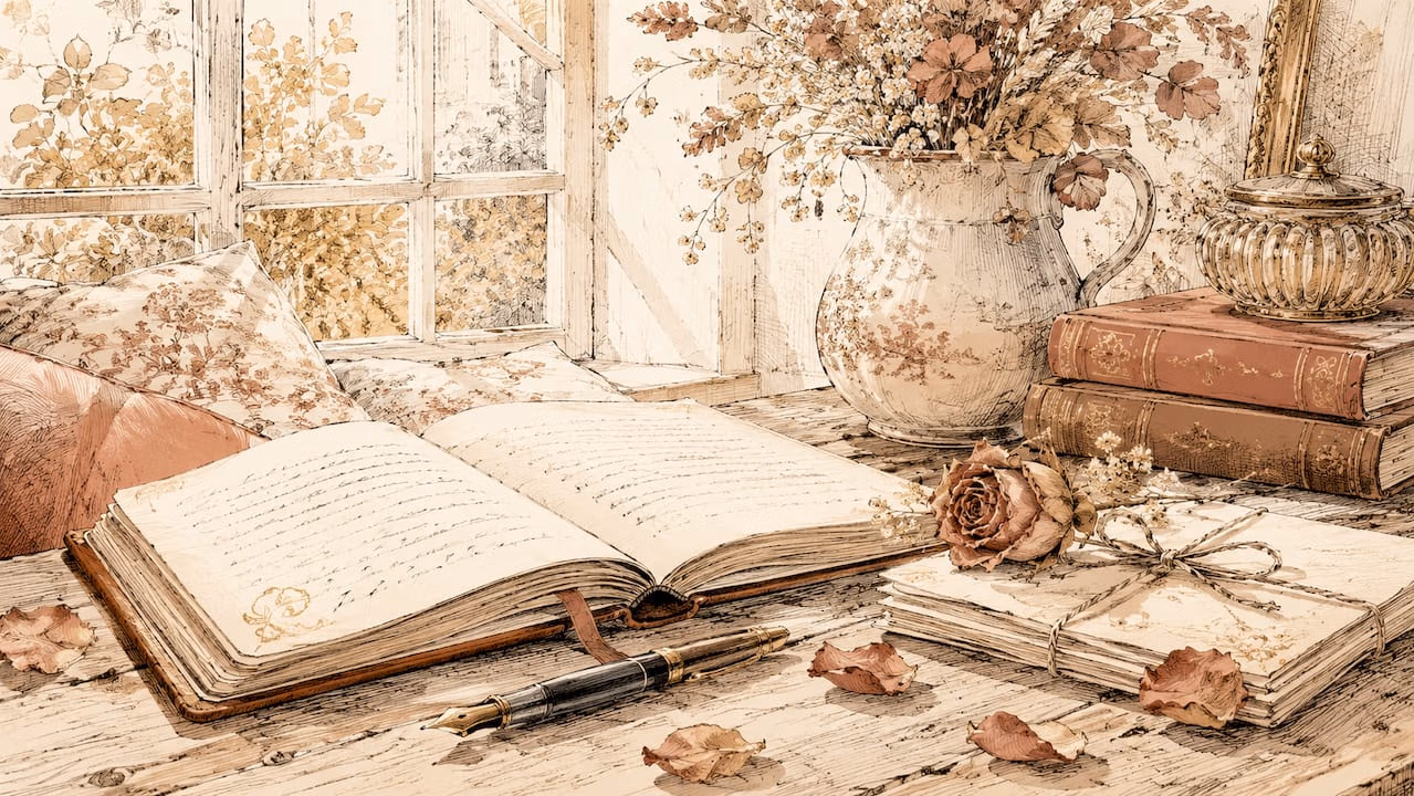 Watercolor still life symbolizing affair topologies