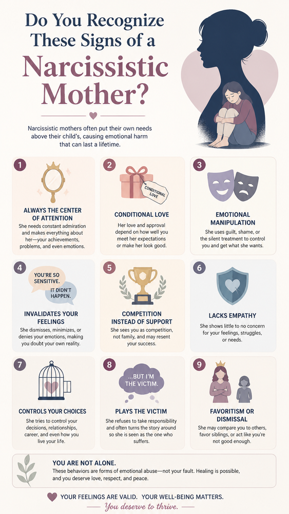 do you recognize these signs of a narcissistic mother