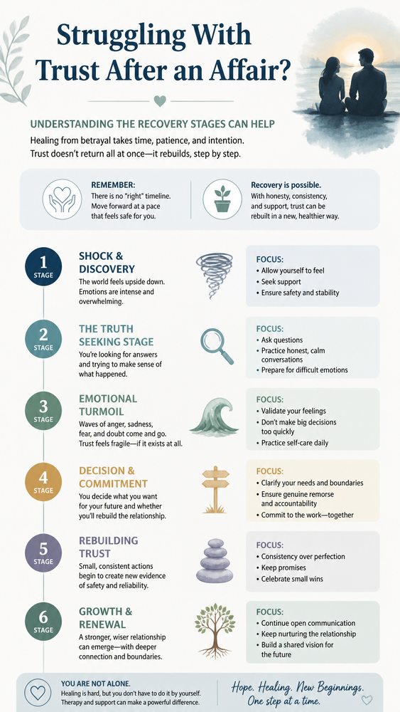 struggling with trust after an affair understanding the recovery stages can help