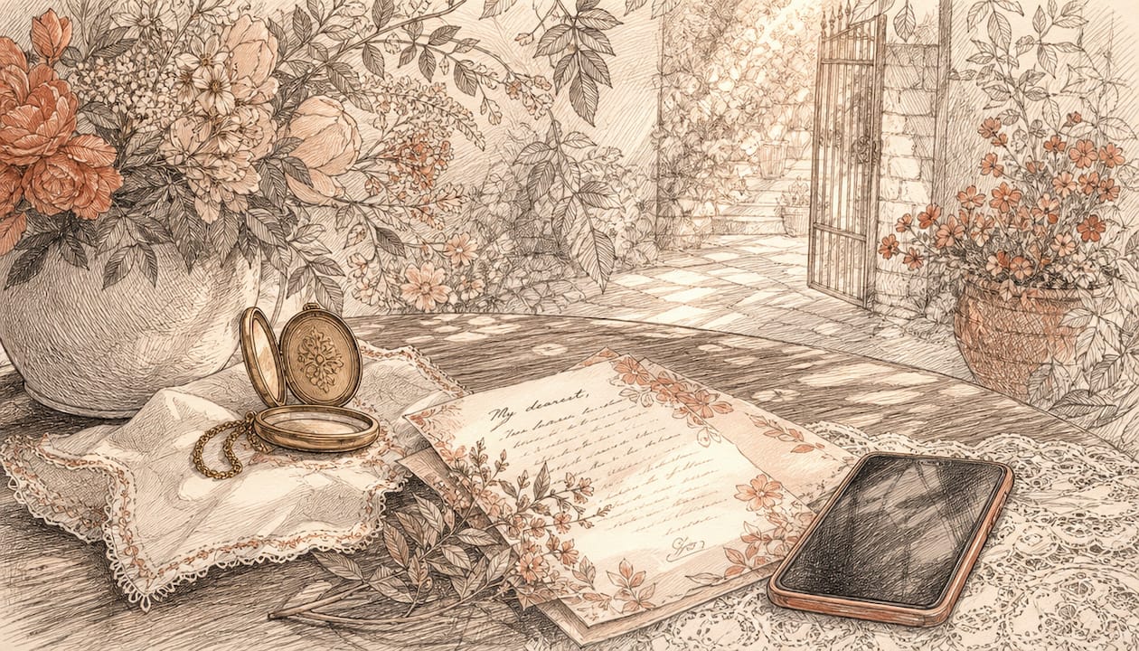 Watercolor pastel objects symbolizing affair types