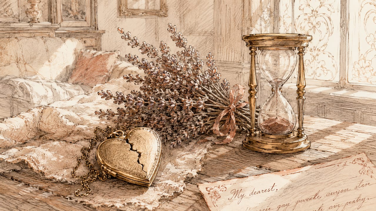 Watercolor symbolic objects representing betrayal trauma