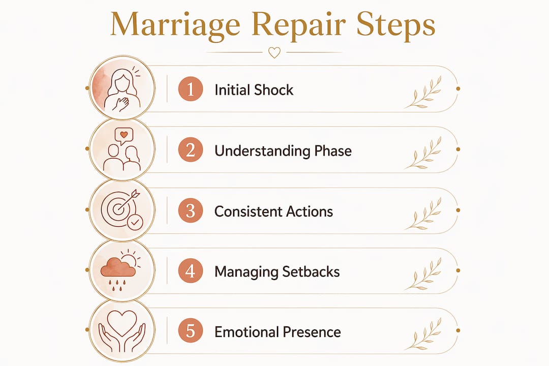 Infographic showing marriage repair roadmap steps