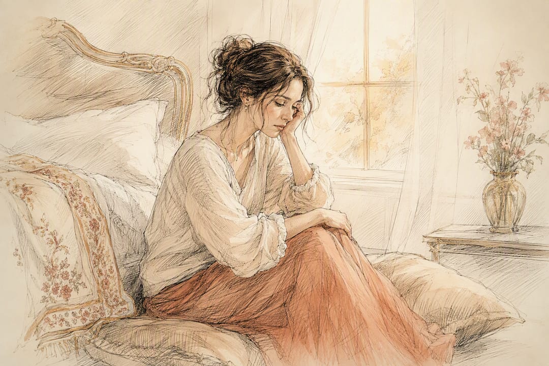 What Is Ambiguous Loss, and How Do You Cope With It? 2 Watercolor painting of woman reflecting sadly at table