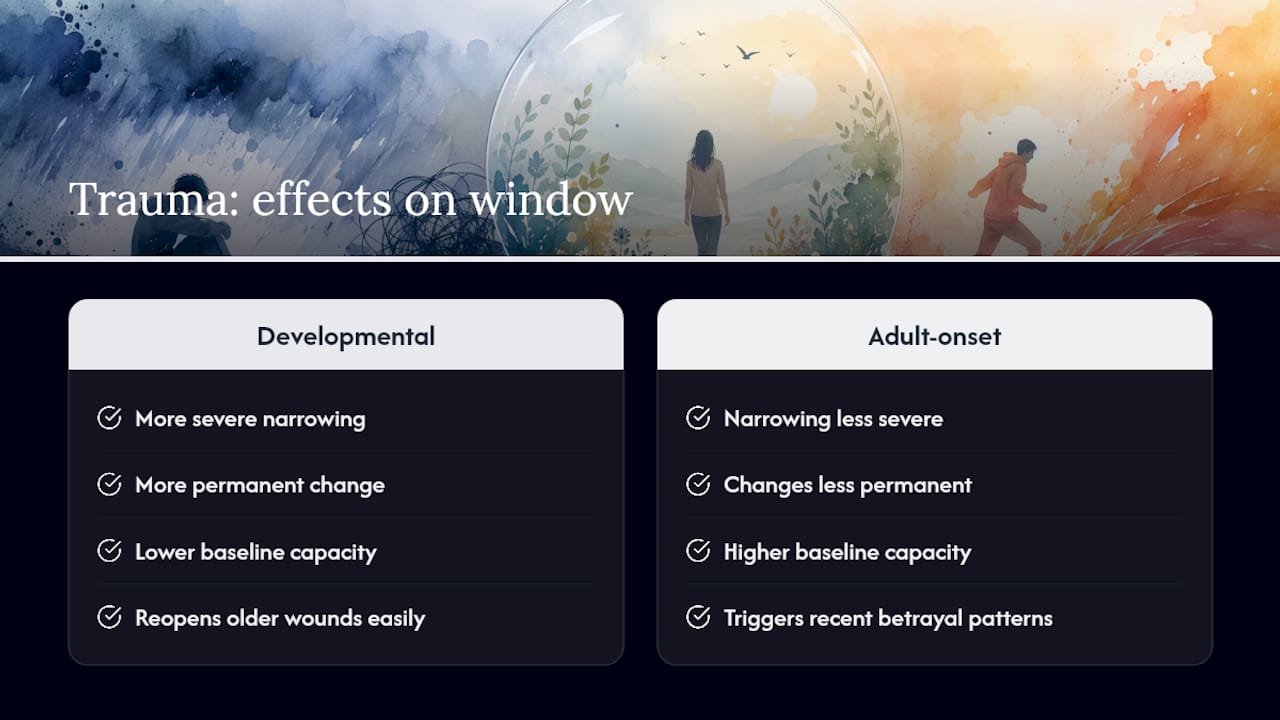 Why Does Trauma Narrow the Window of Tolerance? — overview diagram